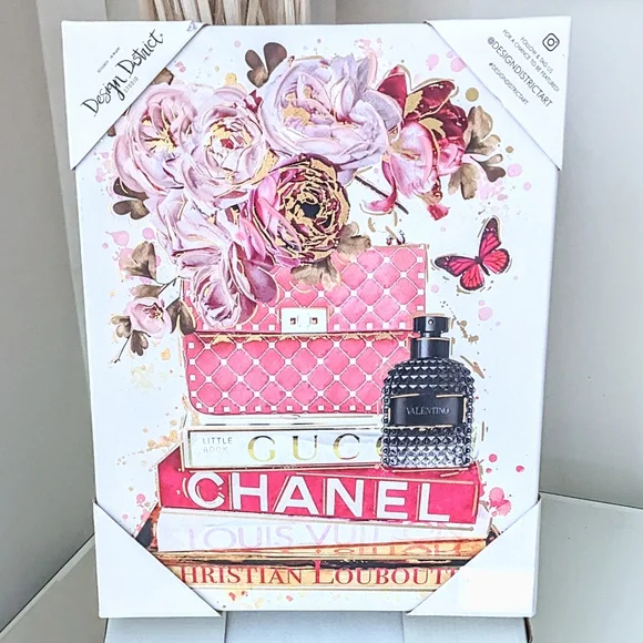 Art | Chanel Louis Vuitton Gucci Metallic Gold Paint Embellished